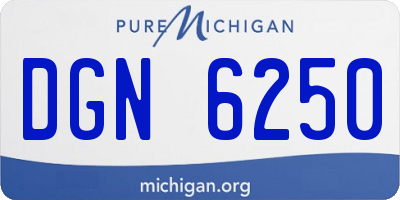 MI license plate DGN6250