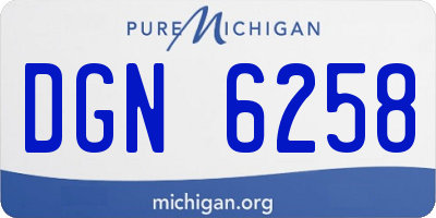 MI license plate DGN6258