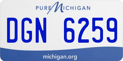 MI license plate DGN6259