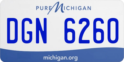 MI license plate DGN6260
