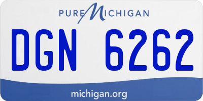 MI license plate DGN6262