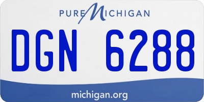 MI license plate DGN6288