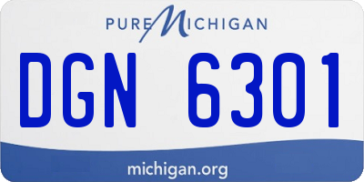 MI license plate DGN6301