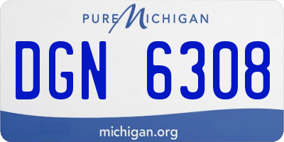 MI license plate DGN6308