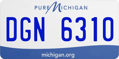 MI license plate DGN6310