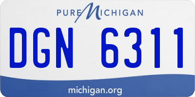 MI license plate DGN6311