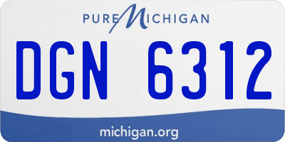 MI license plate DGN6312