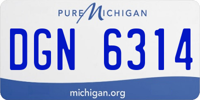 MI license plate DGN6314