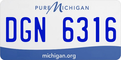 MI license plate DGN6316