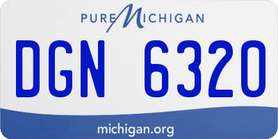 MI license plate DGN6320
