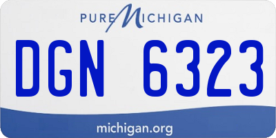 MI license plate DGN6323