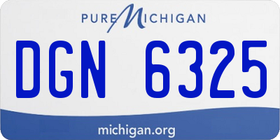 MI license plate DGN6325