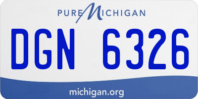 MI license plate DGN6326