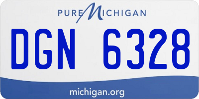 MI license plate DGN6328