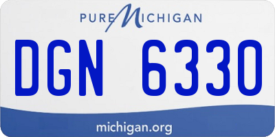 MI license plate DGN6330
