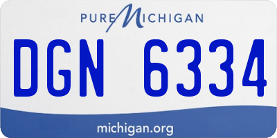 MI license plate DGN6334