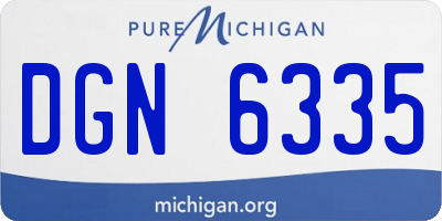 MI license plate DGN6335