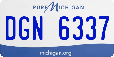 MI license plate DGN6337