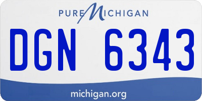 MI license plate DGN6343
