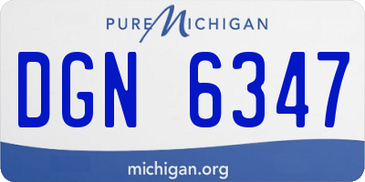 MI license plate DGN6347