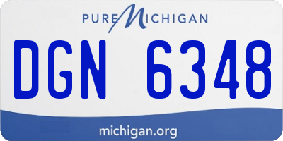 MI license plate DGN6348