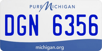 MI license plate DGN6356