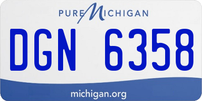 MI license plate DGN6358