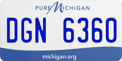 MI license plate DGN6360