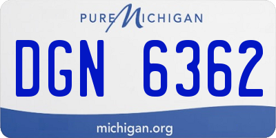 MI license plate DGN6362