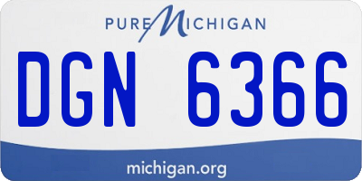 MI license plate DGN6366