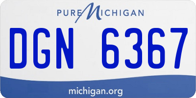 MI license plate DGN6367
