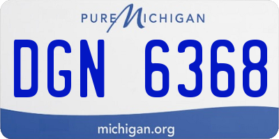 MI license plate DGN6368