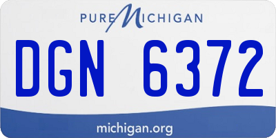 MI license plate DGN6372