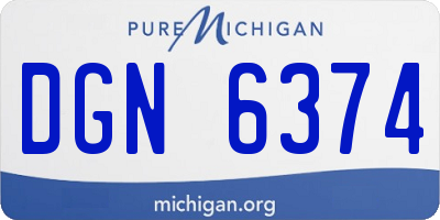 MI license plate DGN6374