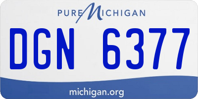 MI license plate DGN6377