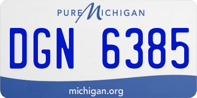 MI license plate DGN6385
