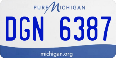 MI license plate DGN6387