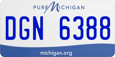 MI license plate DGN6388