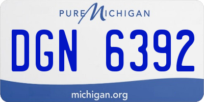MI license plate DGN6392