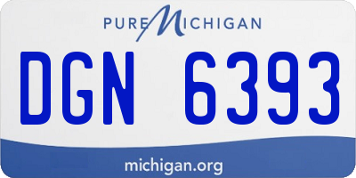 MI license plate DGN6393