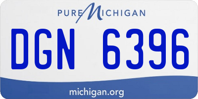 MI license plate DGN6396