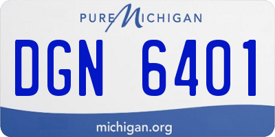 MI license plate DGN6401