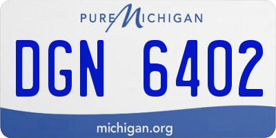 MI license plate DGN6402