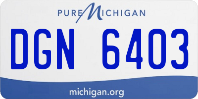 MI license plate DGN6403