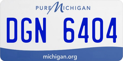 MI license plate DGN6404