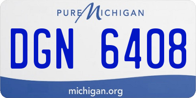 MI license plate DGN6408