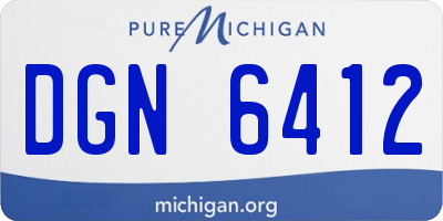 MI license plate DGN6412