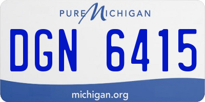 MI license plate DGN6415