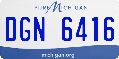 MI license plate DGN6416