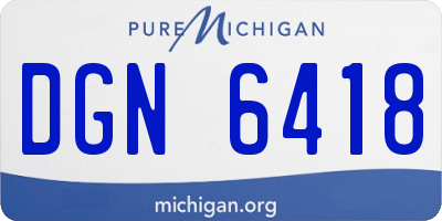 MI license plate DGN6418